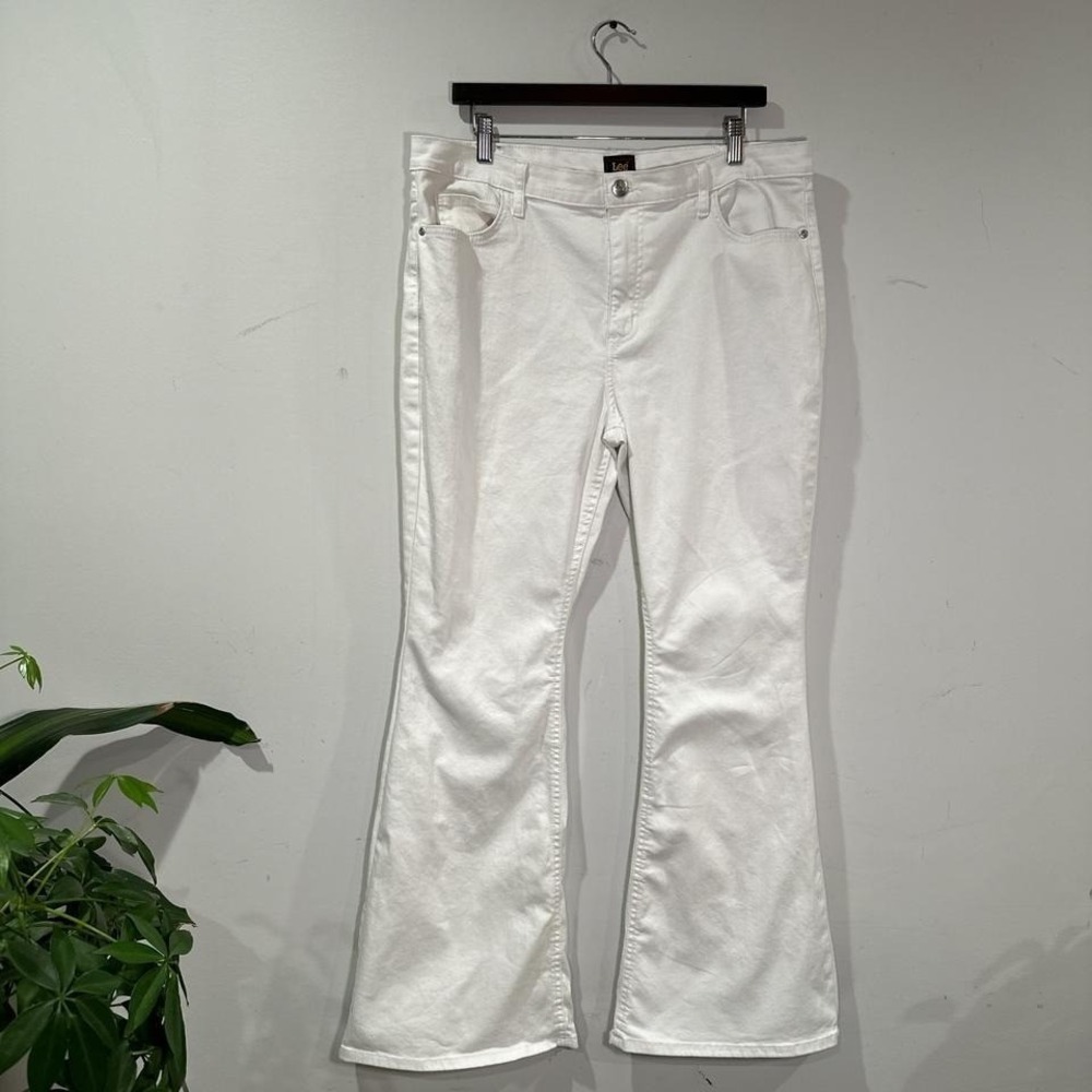 Vintage Lee‎ Jeans Summer White Y2K flare wide leg 36 plus size